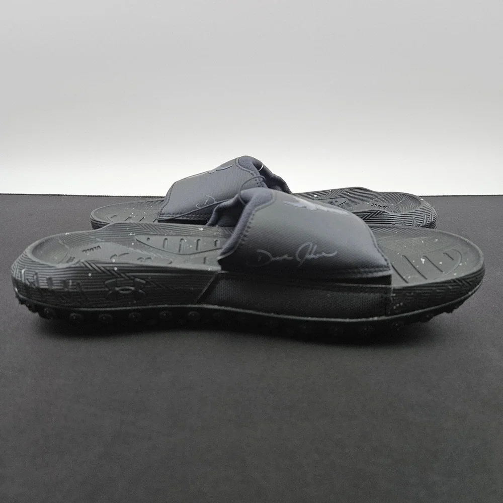 Under Armour Project Rock 3 SL Black Slides Mens 10 Womens 11.5 3026034-001 New